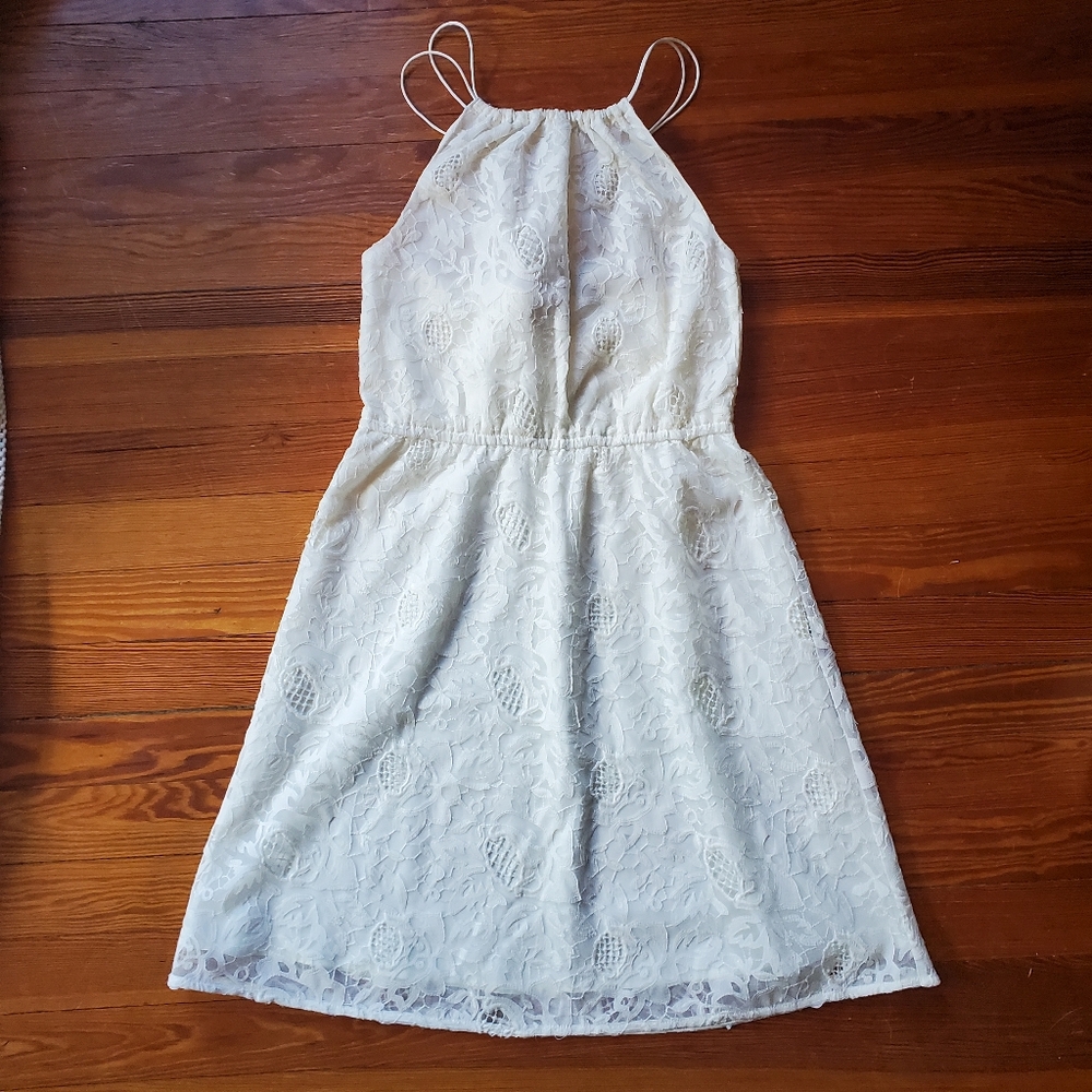 NWT H&M white lace halter dress, size 6